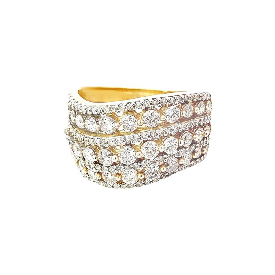 Jewelry ESTATE JEWELRY | 10Ky Wavy Vintage Diamond Ring