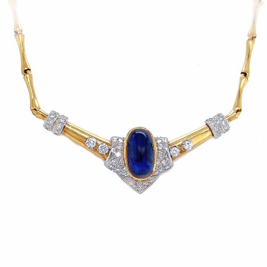 Jewelry PETER LINDEMAN | Vintage Cab Sapphire Necklace