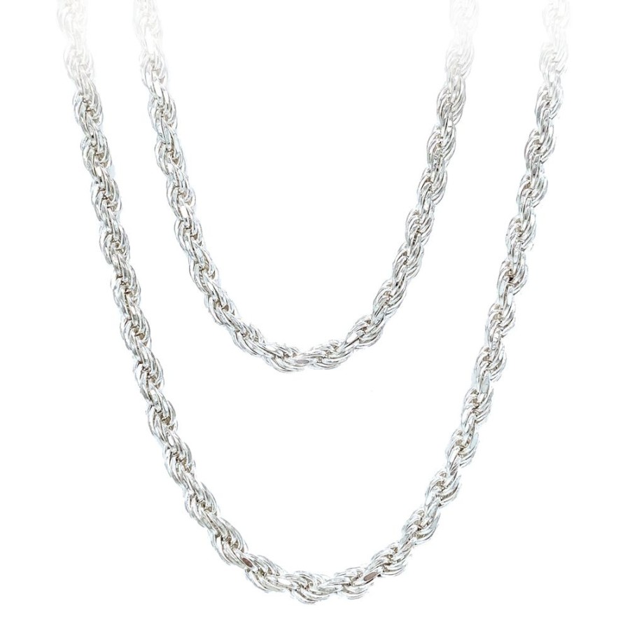 Jewelry ESTATE JEWELRY | Silver 22" Vintage Rope Chain