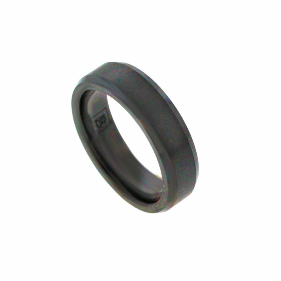 Jewelry HEAVY STONE RINGS | Black Diamond Ceramic 6Mm Flat