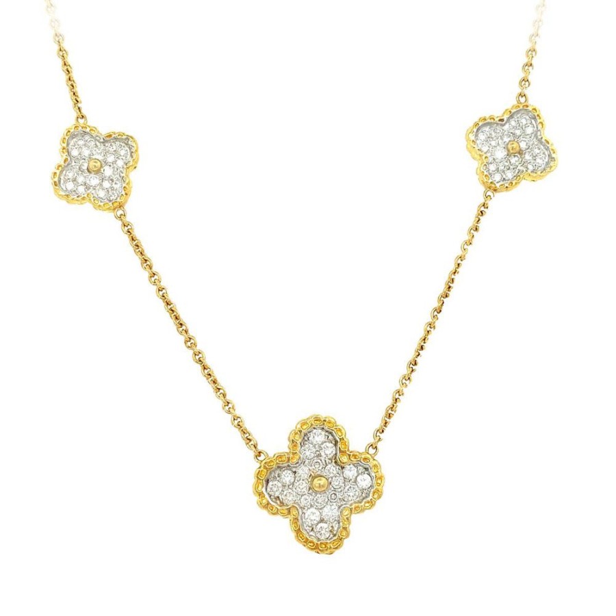 Jewelry ESTATE JEWELRY | 18Ky Vintage Quatrefoil Necklace