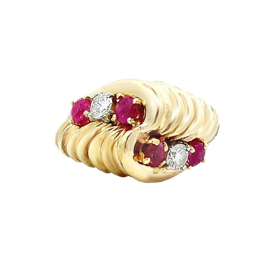 Jewelry ESTATE JEWELRY | Vintage Ruby Double Dome Ring