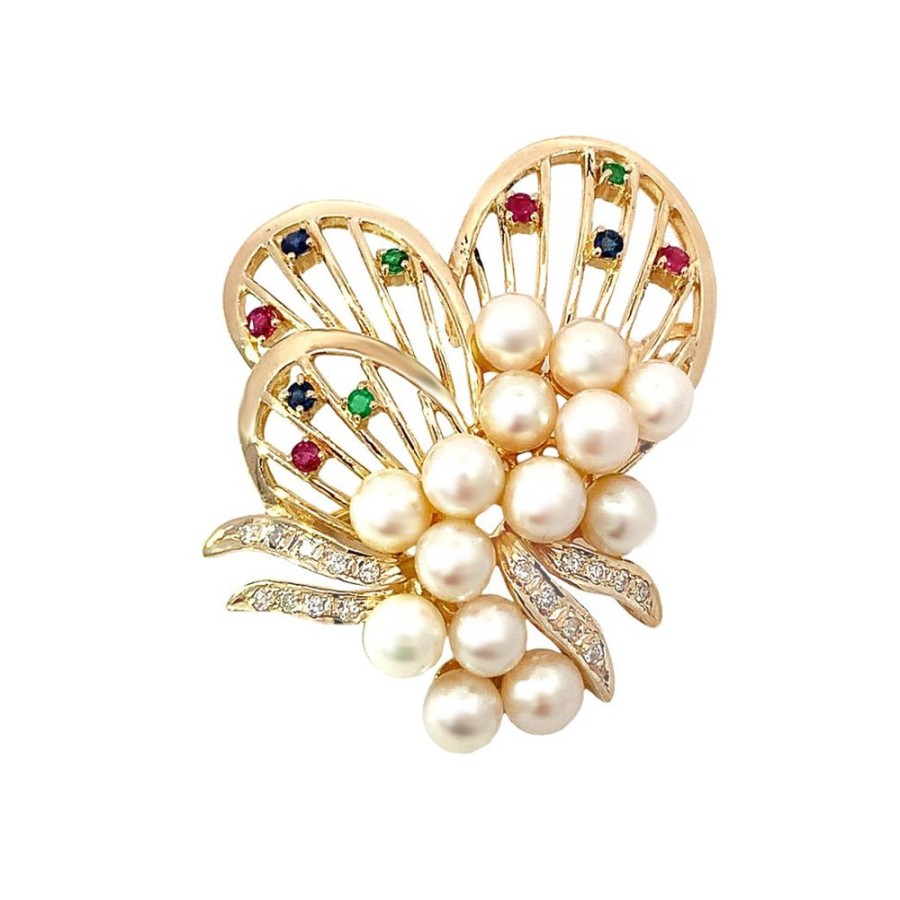 Jewelry ESTATE JEWELRY | Vintage Pearl Butterfly Pin