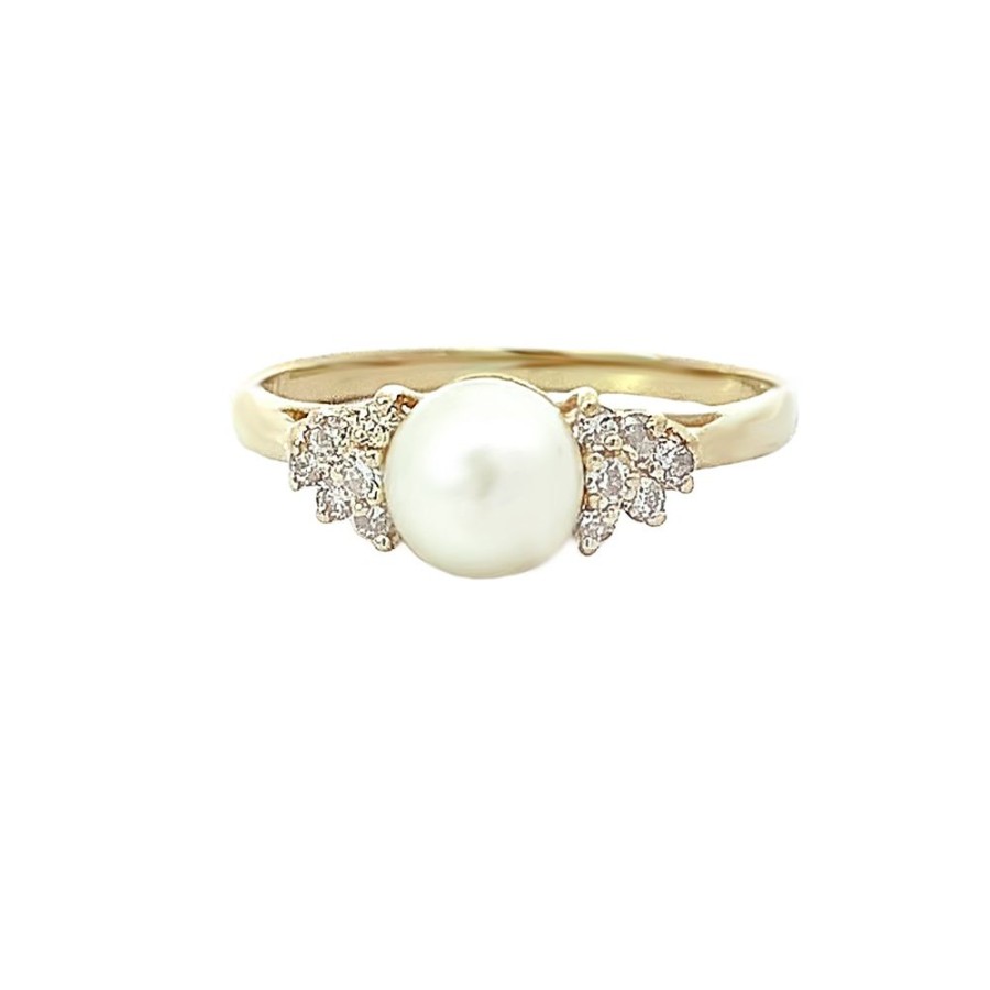 Jewelry ESTATE JEWELRY | Vintage Pearl & Diamond Ring