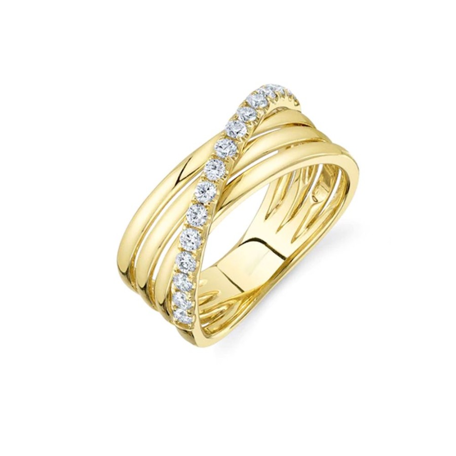 Jewelry SHY CREATION | 14Ky Wide Twist Diamond Ring