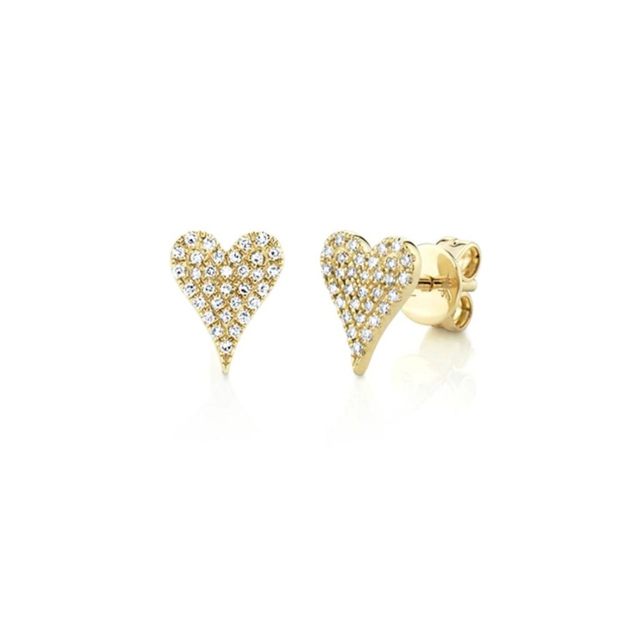 Jewelry SHY CREATION | 14Ky Small Pave Heart Studs