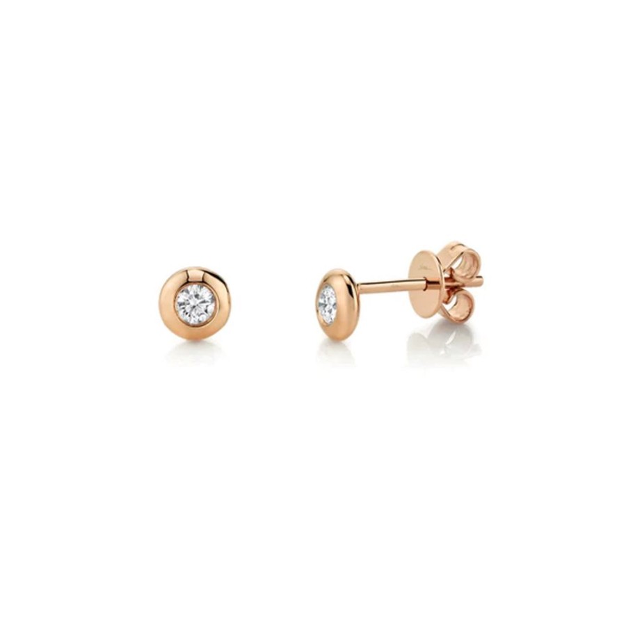 Jewelry SHY CREATION | 14Kw 1/4Ct Bezel-Set Studs