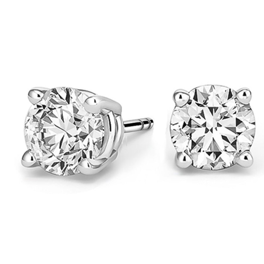 Jewelry NOT AVAILABLE | 14Kw 4Ct 4-Prong Cz Studs