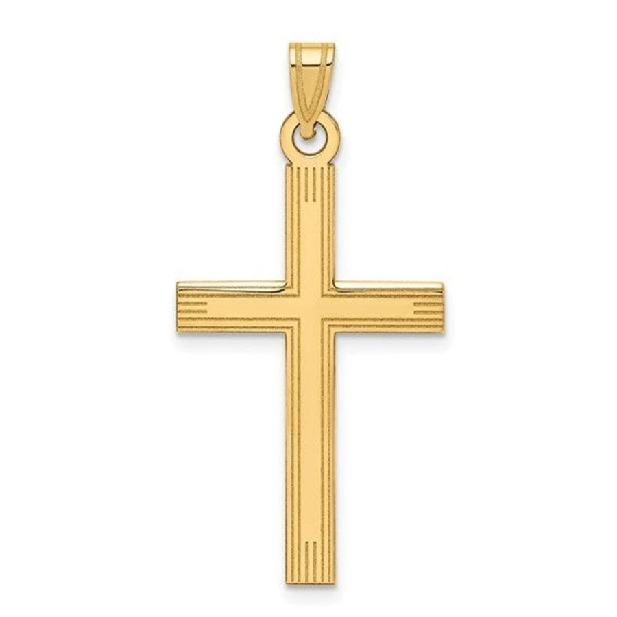 Jewelry QUALITY GOLD OF CINCINNATI | 14Ky Large Striped Cross