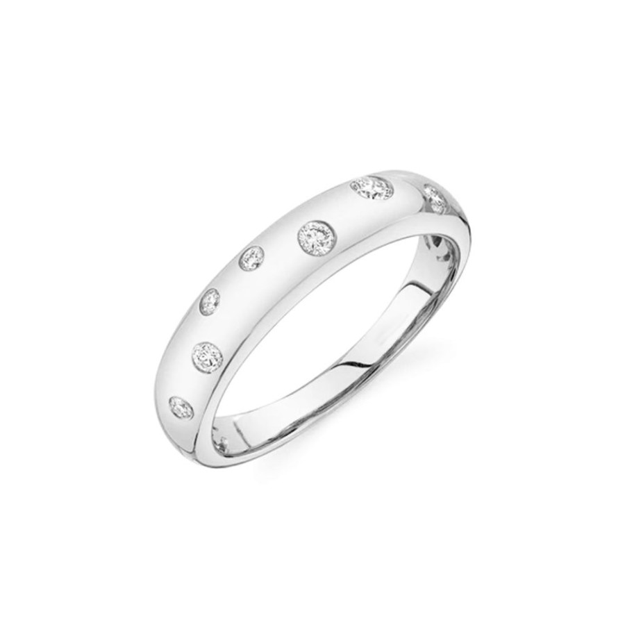 Jewelry SHY CREATION | 14Ky Diamond Dotted Domed Band