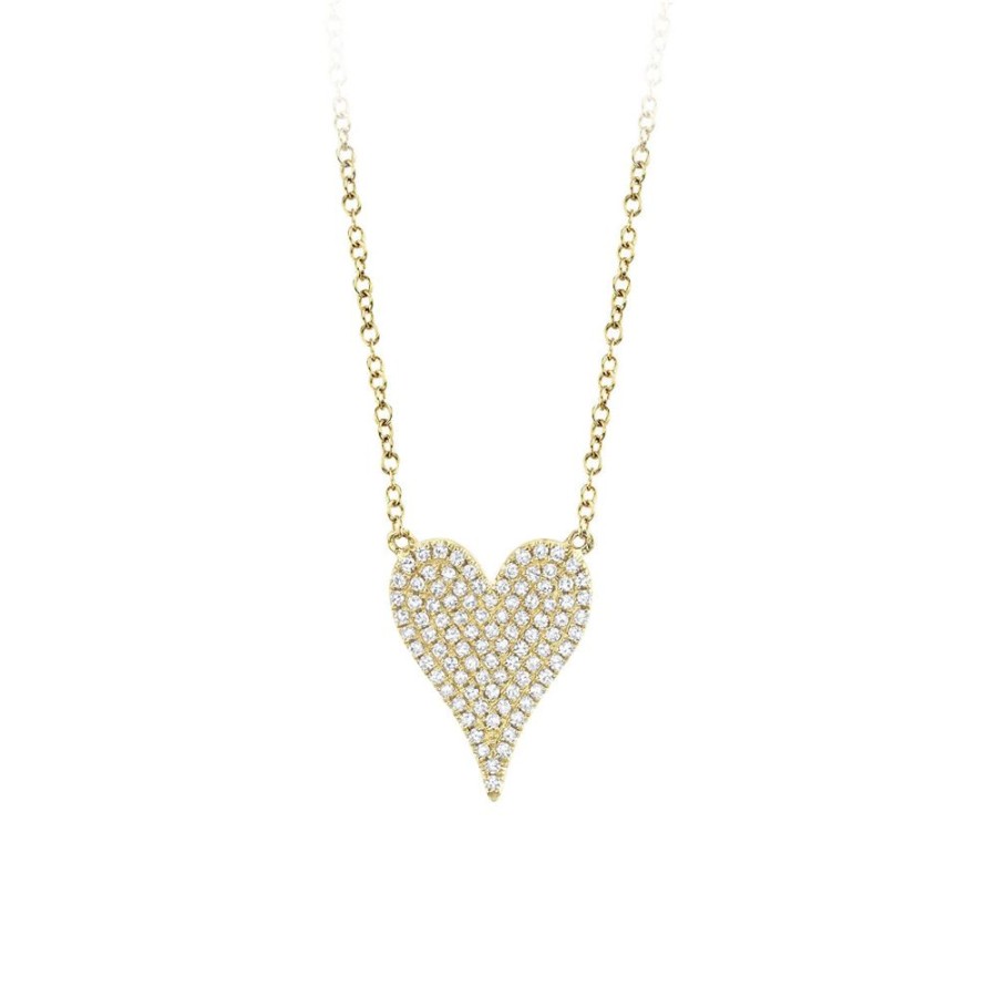 Jewelry SHY CREATION | 14Ky Small Pave Heart Necklace