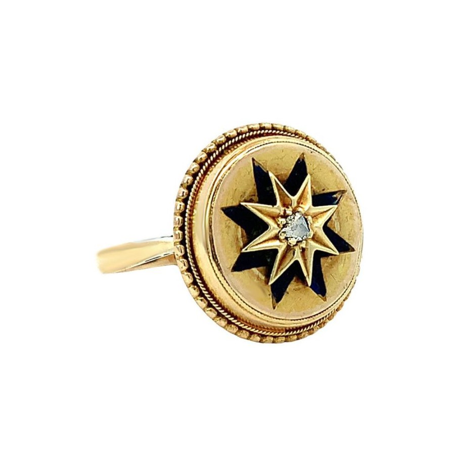 Jewelry ESTATE JEWELRY | Victorian Ring With Black "Star"