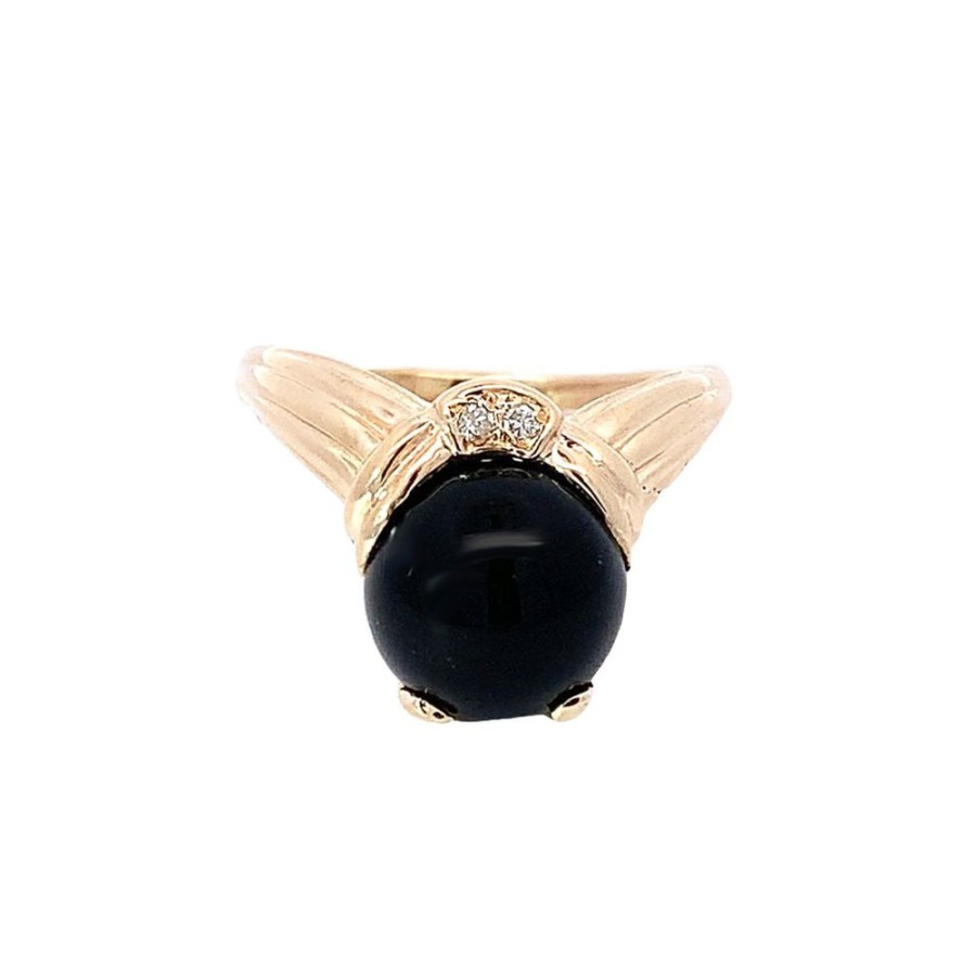 Jewelry ESTATE JEWELRY | Vintage Onyx "V" Ring