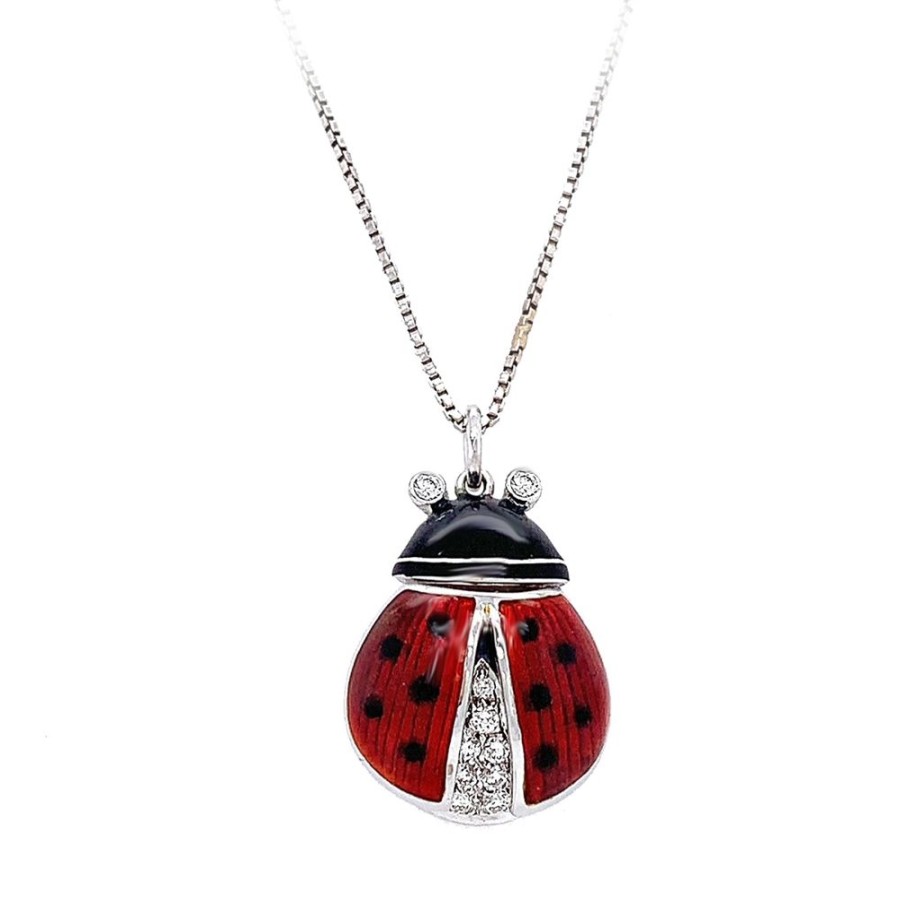 Jewelry JIM'S OF LAMBERTVILLE | Vintage Enamel Ladybug Pendant