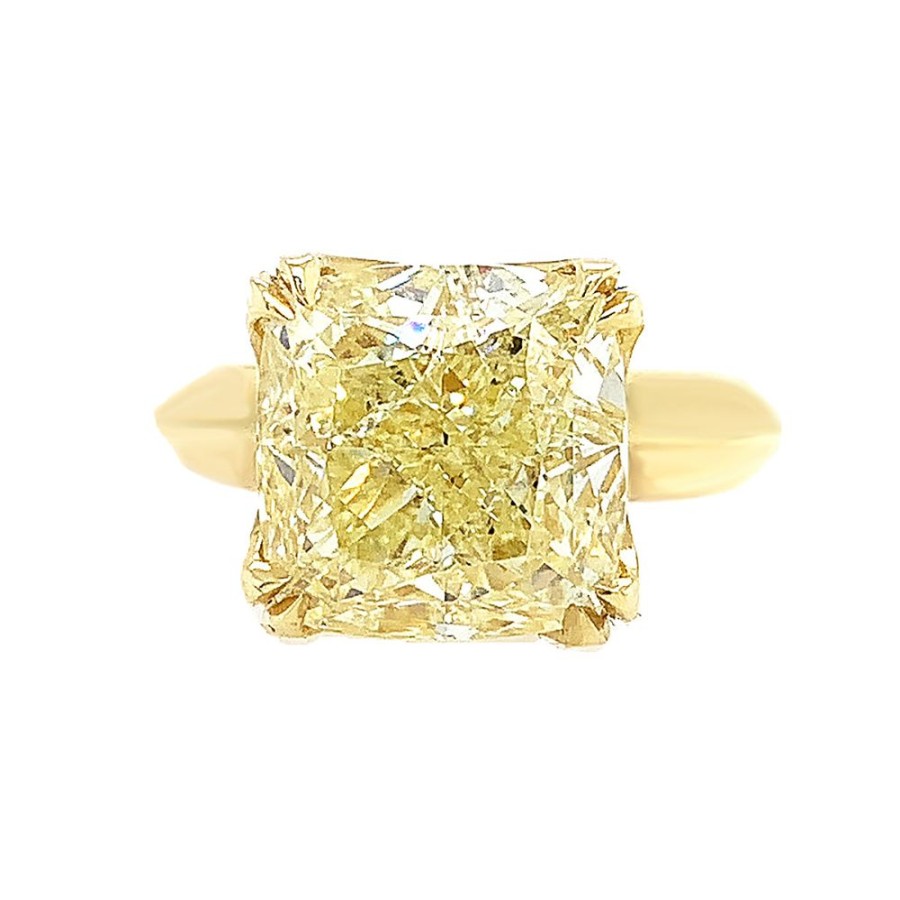 Jewelry COLOR GEMS INC | Cushion 8Ct Yellow Diamond Ring