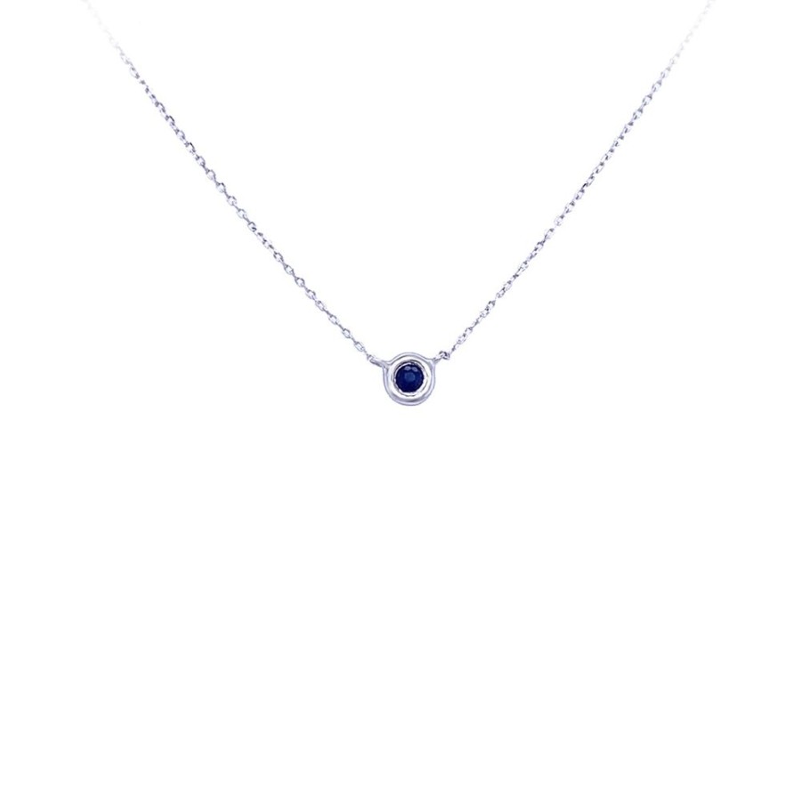 Jewelry LAU INTERNATIONAL, INC. | 14Kw Bezel-Set Sapphire Necklace