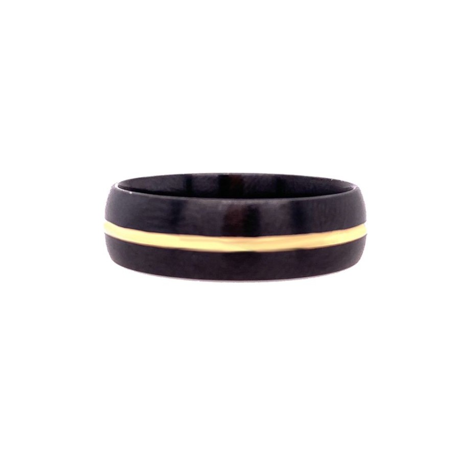 Jewelry HEAVY STONE RINGS | Zirconium & 14Ky Gold Wedding Band