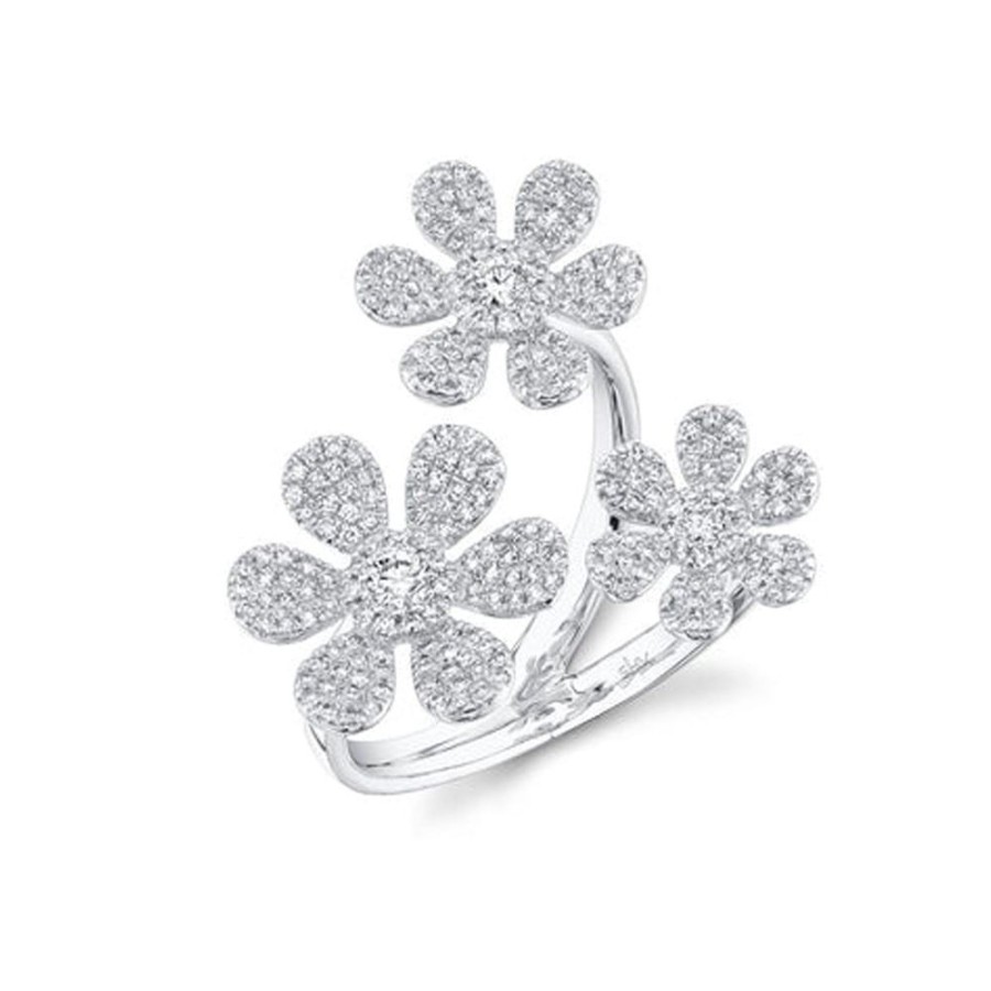 Jewelry SHY CREATION | 3-Flower Pave Diamond Ring