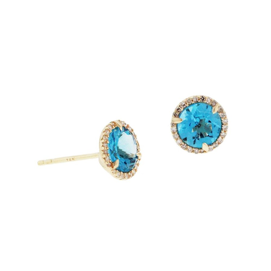 Jewelry GETANA COMPANY INC | 14Ky Gold 6Mm Round Blue Topaz