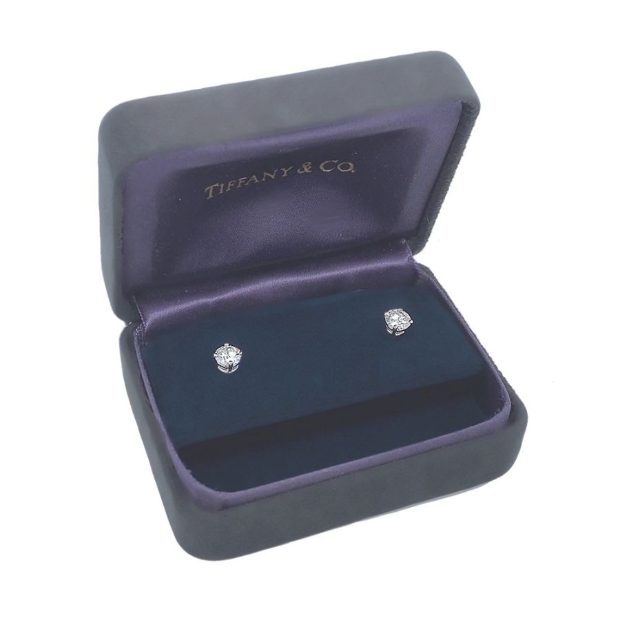 Jewelry ESTATE JEWELRY | Platinum Vintage Tiffany Studs