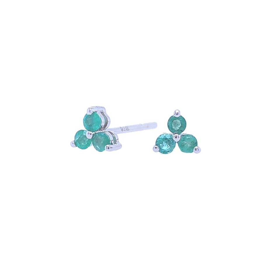 Jewelry LAU INTERNATIONAL, INC. | Tiny 3-Emerald Cluster Studs