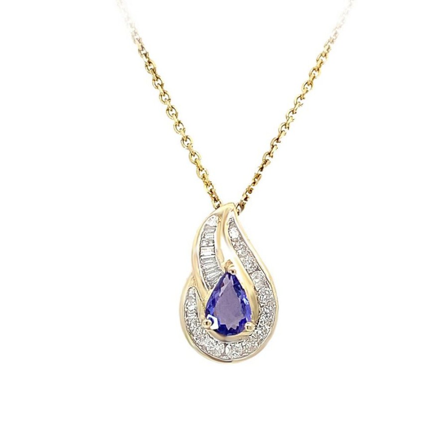 Jewelry ESTATE JEWELRY | Vintage Pear Tanzanite Pendant