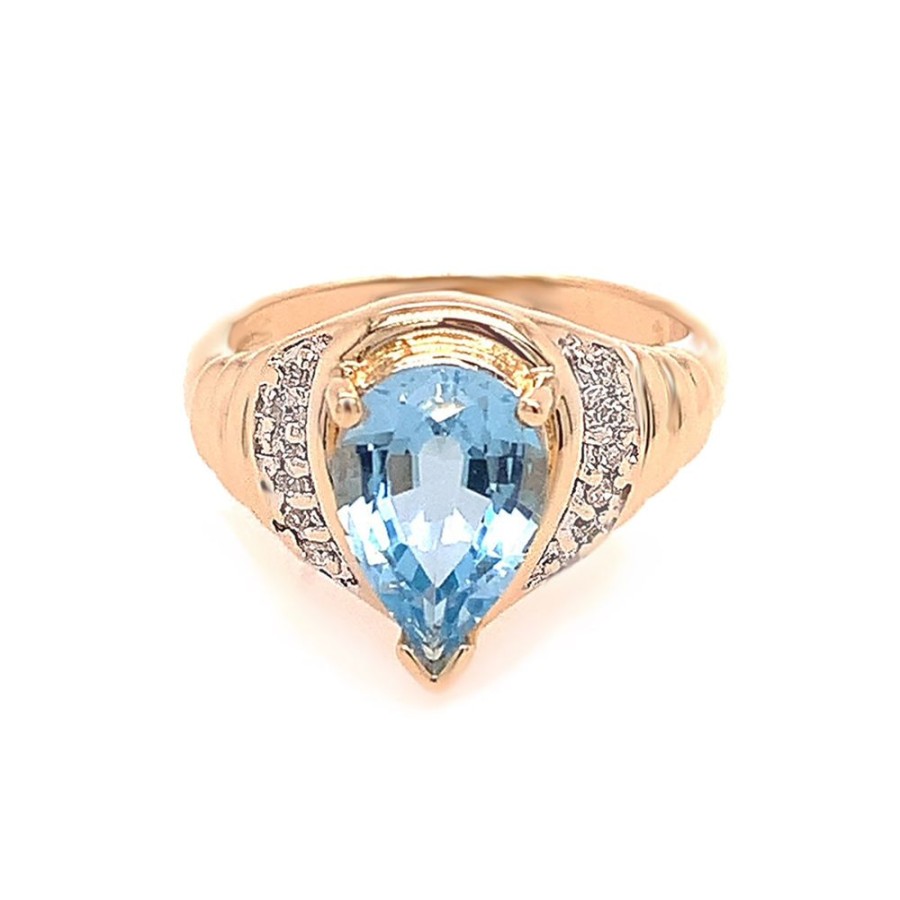 Jewelry ESTATE JEWELRY | Vintage Pear Blue Topaz Ring