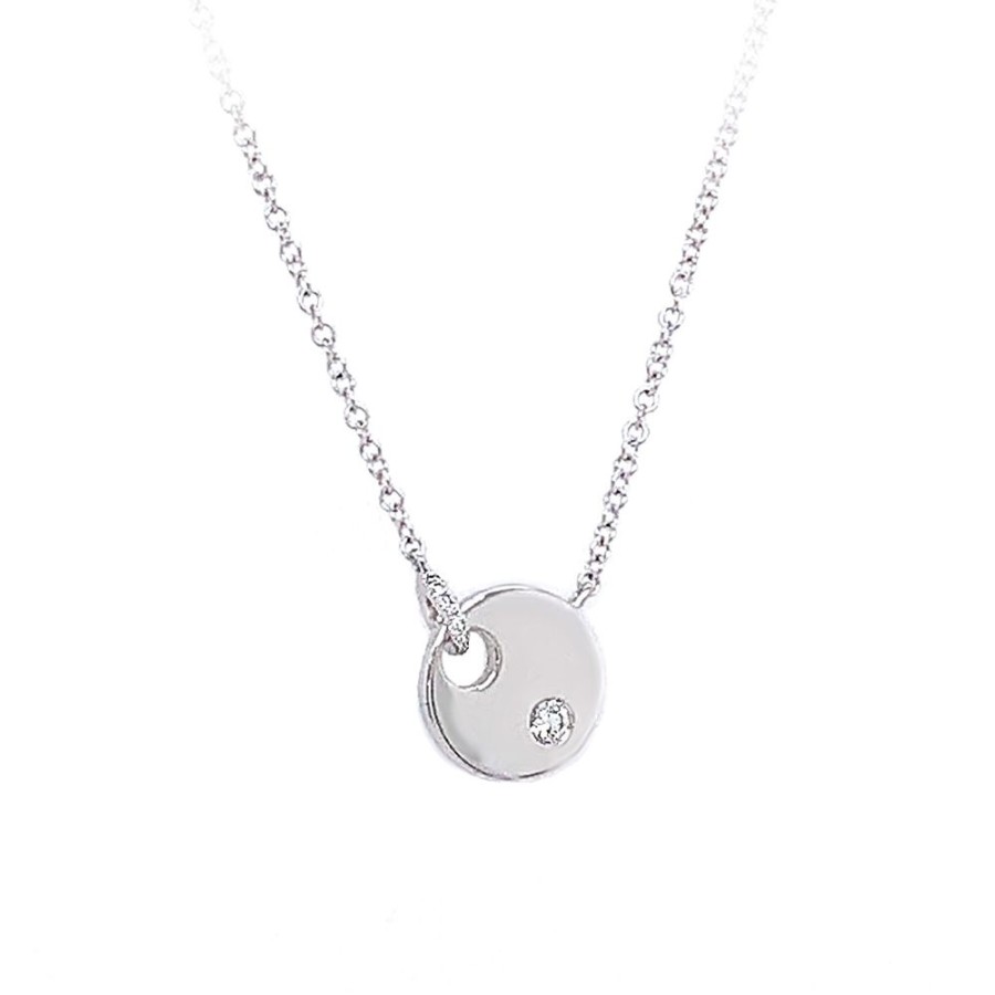 Jewelry SHY CREATION | 14Kw Small Disc Necklace