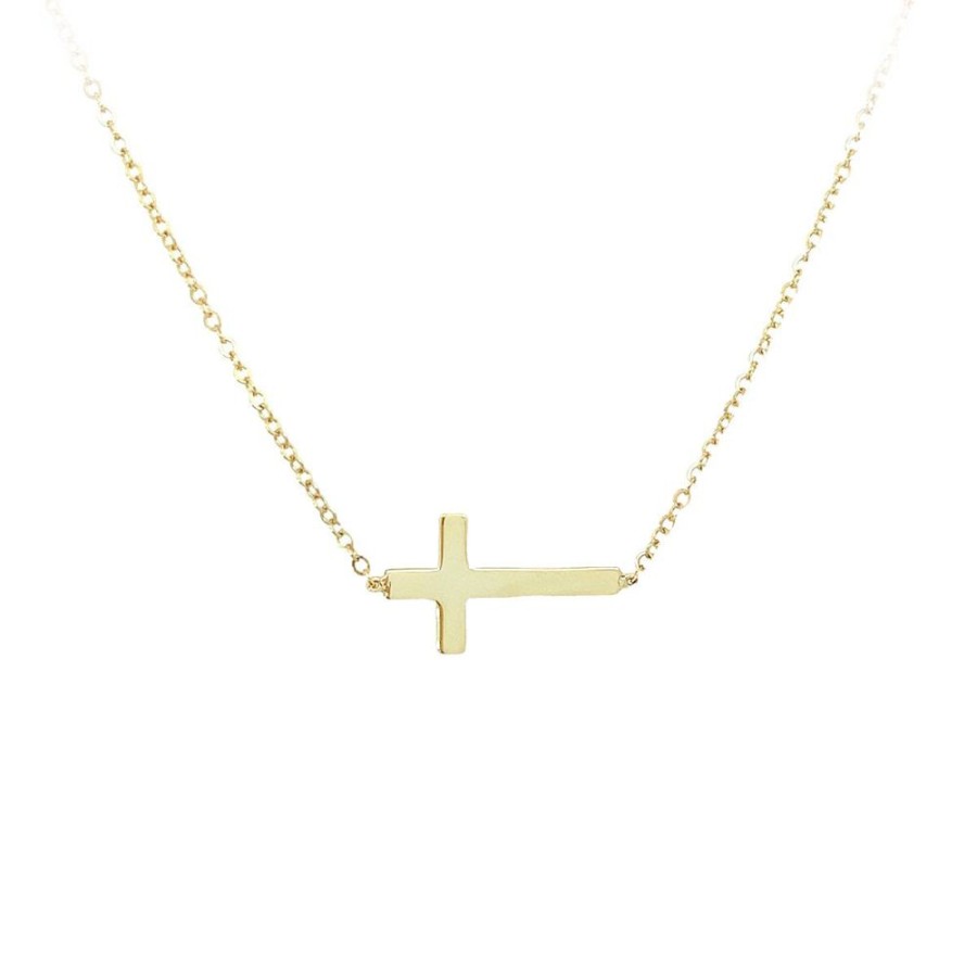 Jewelry CARLA (u0026 NANCY B) | 14Ky Sideways Cross Necklace