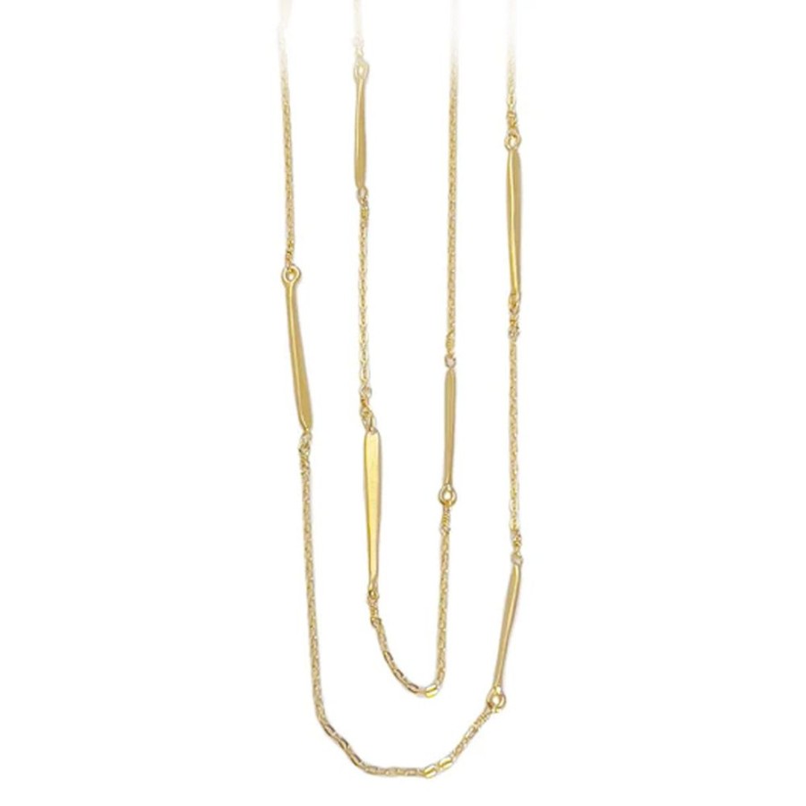 Jewelry PHILIPPA ROBERTS | Vermeil 34" Bar Station Necklace