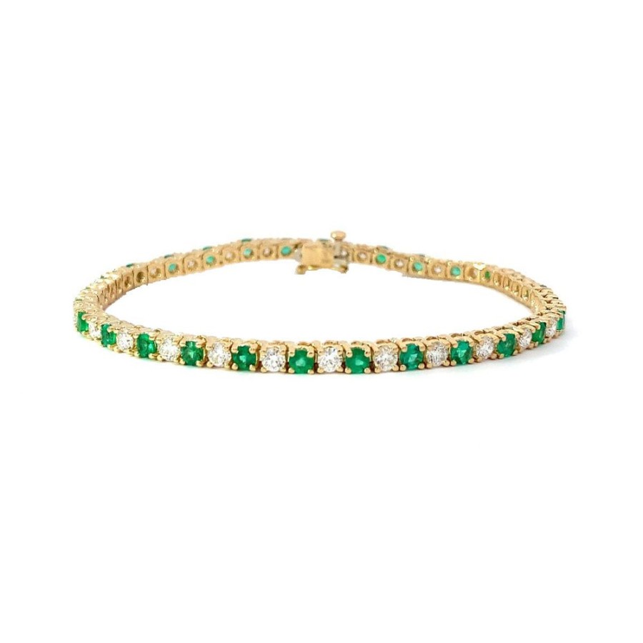 Jewelry SOMERSET MANUFACTURERS INC | Emerald & Diamond Tennis Bracelet