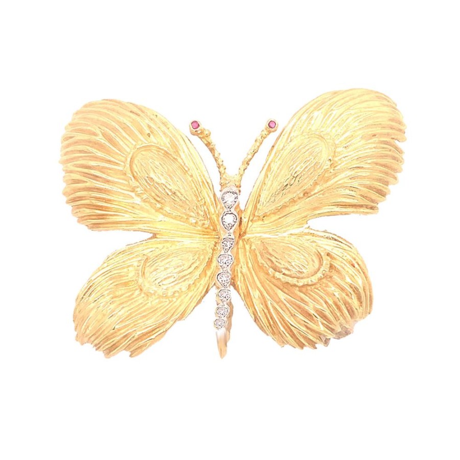 Jewelry ESTATE JEWELRY | Textured Vintage Butterfly