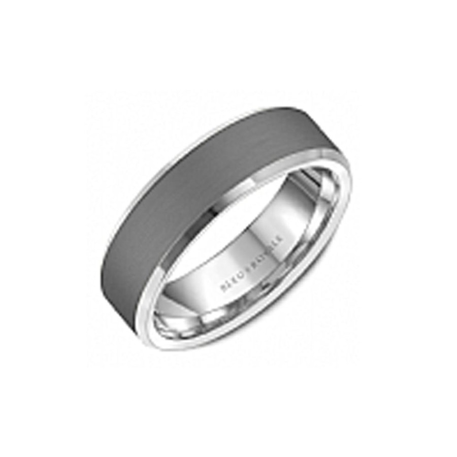 Jewelry CROWN RING | Beveled 7Mm Grey Tantalum Wedd