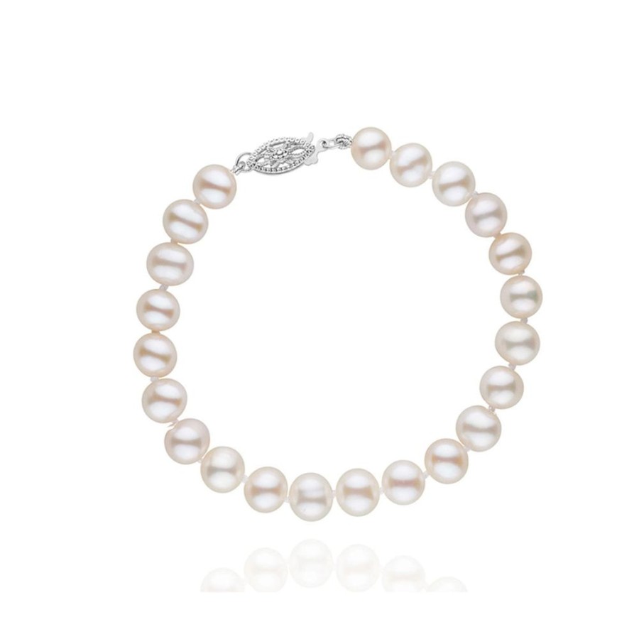 Jewelry NOT AVAILABLE | 14Kw 7Mm Cultured Pearl Bracelet