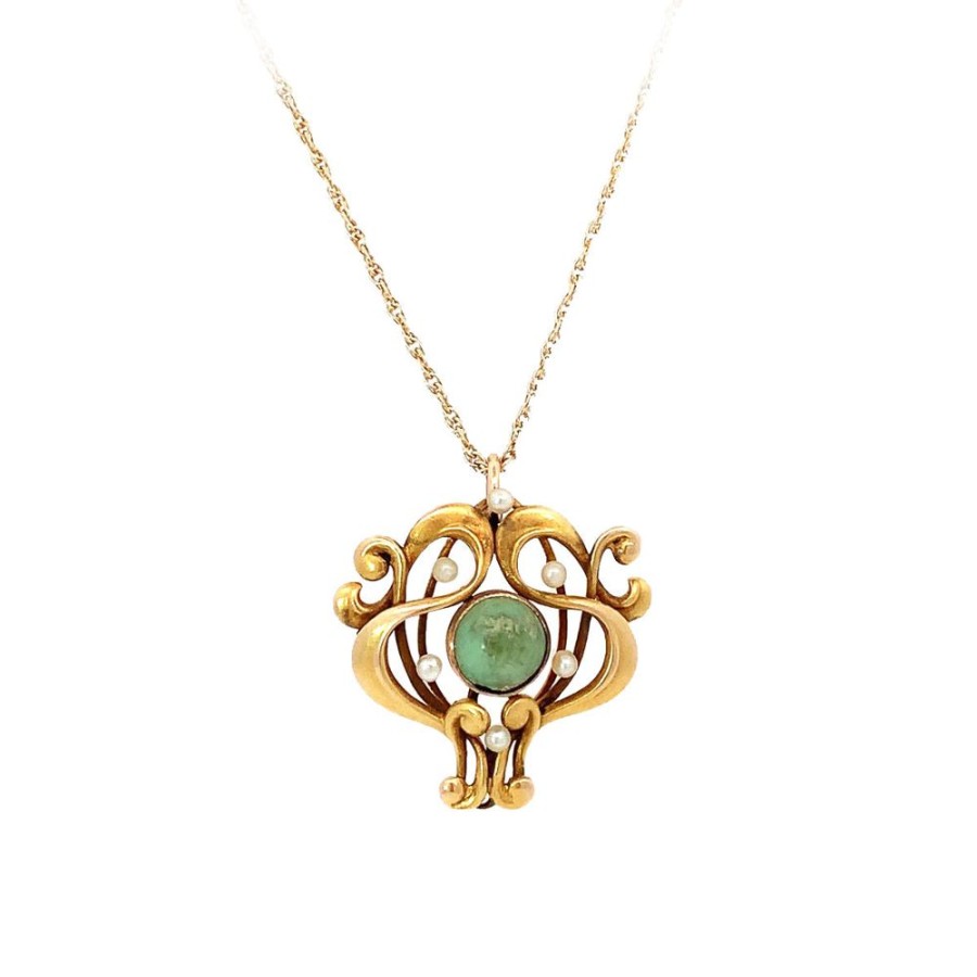 Jewelry ESTATE JEWELRY | Art Nouveau 14Ky Gold Pendant