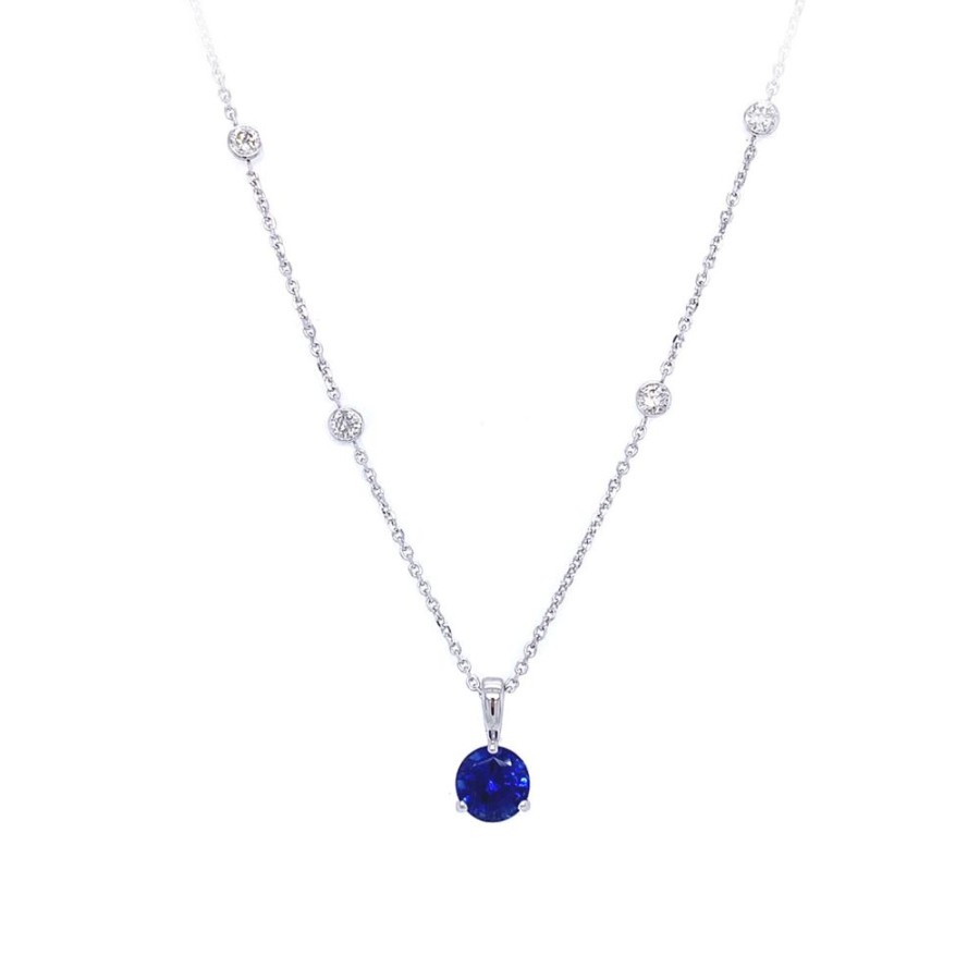 Jewelry STULLER SETTINGS | Fine Sapphire Pendant On Diamond Chain