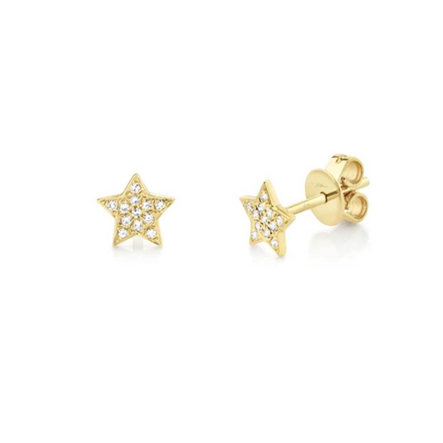 Jewelry SHY CREATION | 14Ky Tiny Pave Star Studs