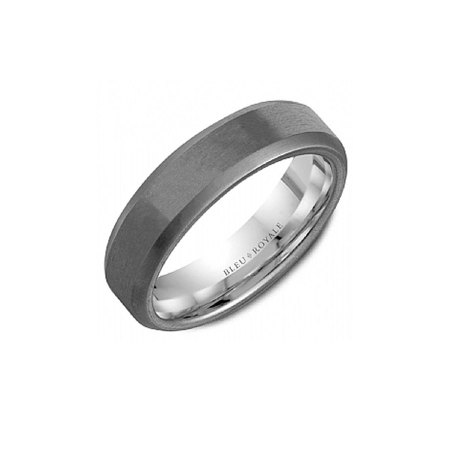 Jewelry CROWN RING | Beveled 6Mm Grey Tantalum Wedd