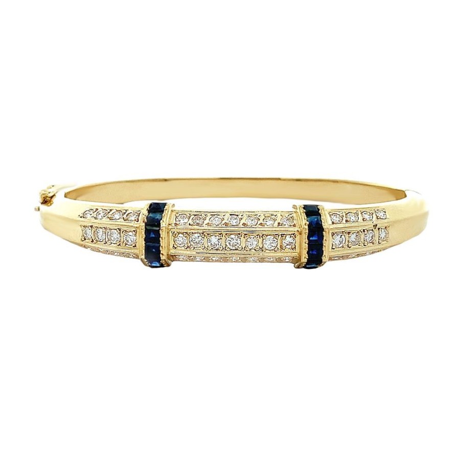 Jewelry ESTATE JEWELRY | 18Ky Vintage Sapphire Bangle