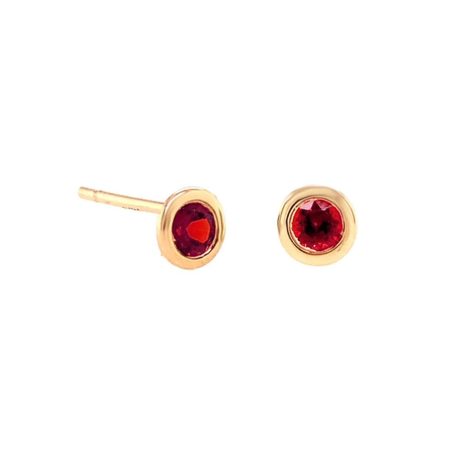 Jewelry LAU INTERNATIONAL, INC. | 14Ky Small Bezel-Set Garnet Studs