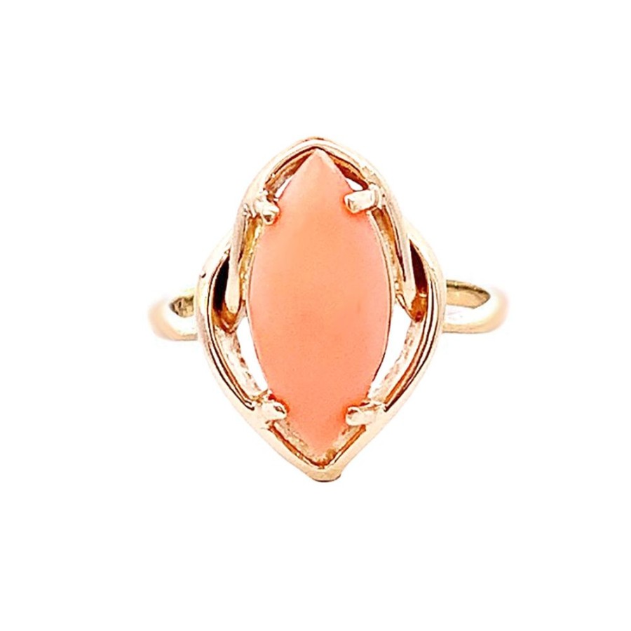 Jewelry ESTATE JEWELRY | Vintage Navette Coral Ring