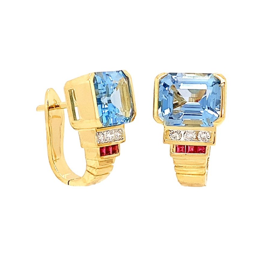 Jewelry ESTATE JEWELRY | 14Ky Gold Vintage Blue Topaz,