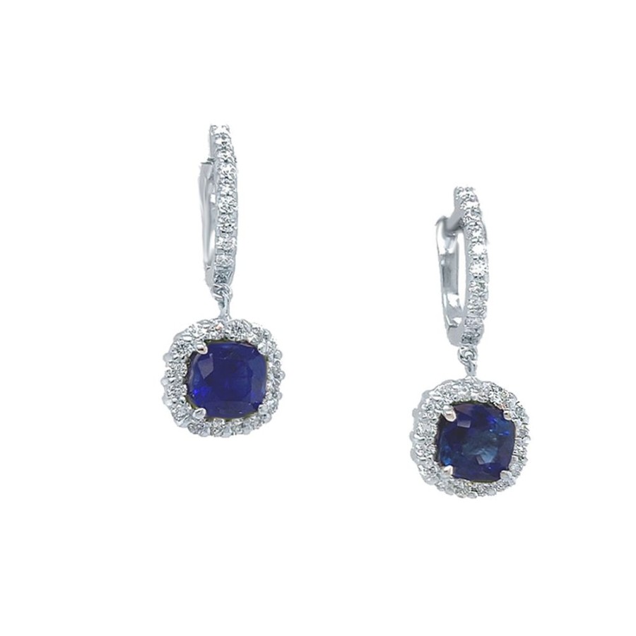 Jewelry SOMERSET MANUFACTURERS INC | 18Kw Sapphire Hoop Drops