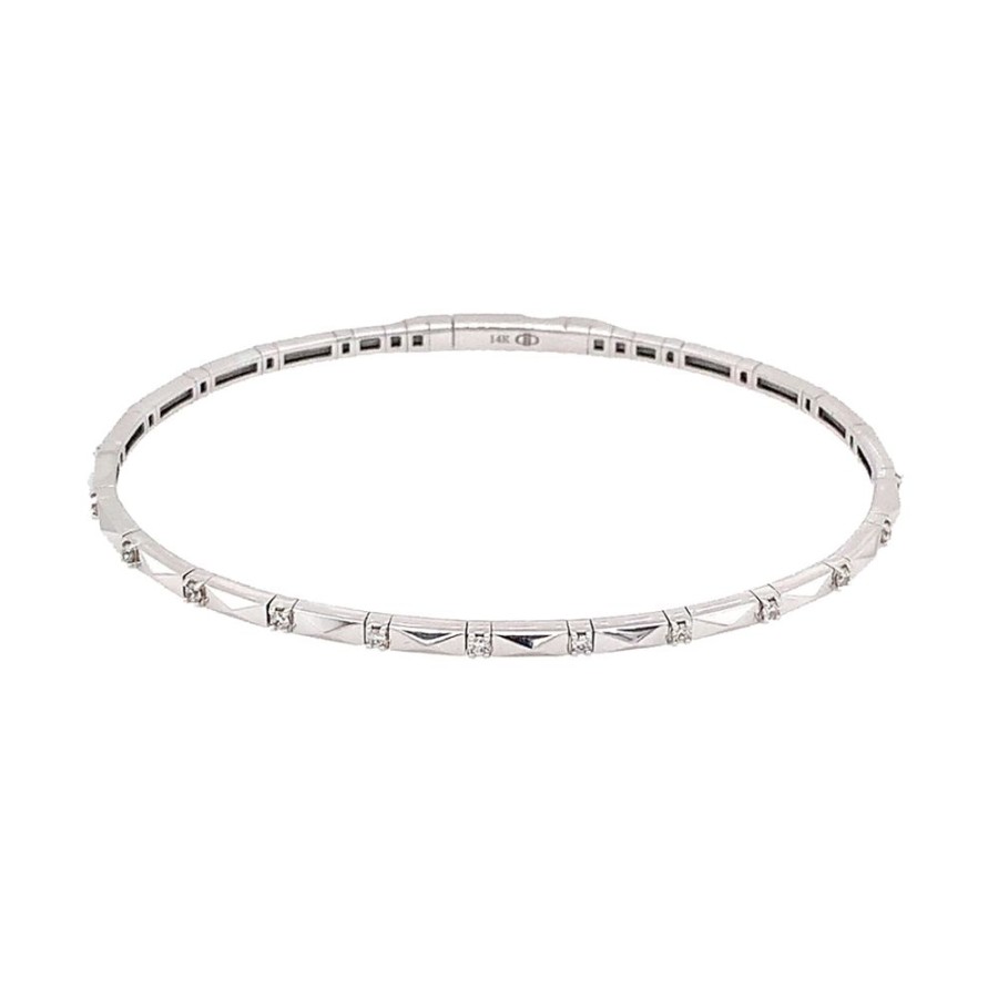 Jewelry IDD USA LLC | 14Kw Dia Studded Flex Bracelet