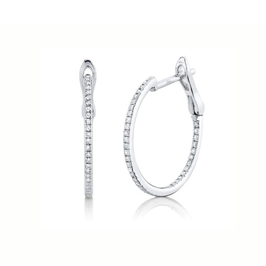 Jewelry SHY CREATION | 14Kw 3/4" Diamond Hoops