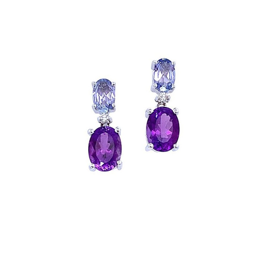 Jewelry ESTATE JEWELRY | Vintage Amethyst/Tanzanite Studs