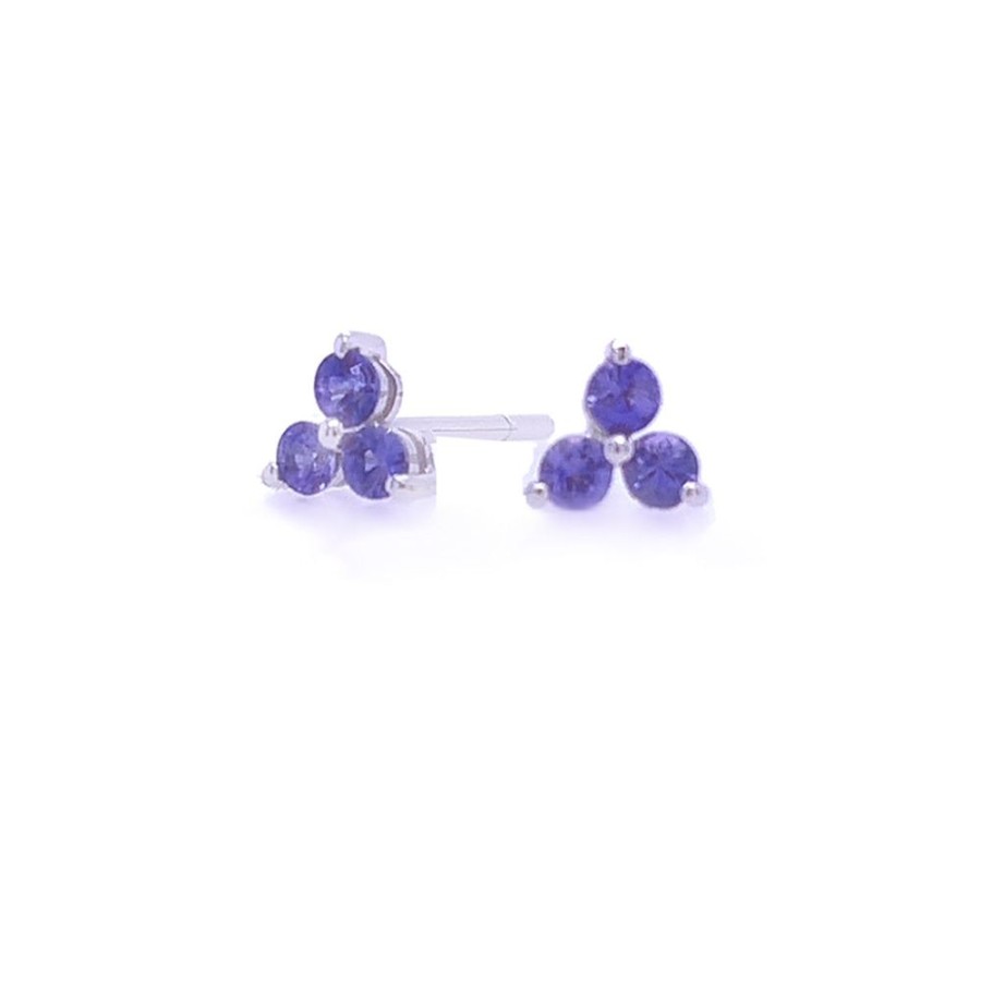 Jewelry LAU INTERNATIONAL, INC. | Tiny 3-Sapphire Cluster Studs