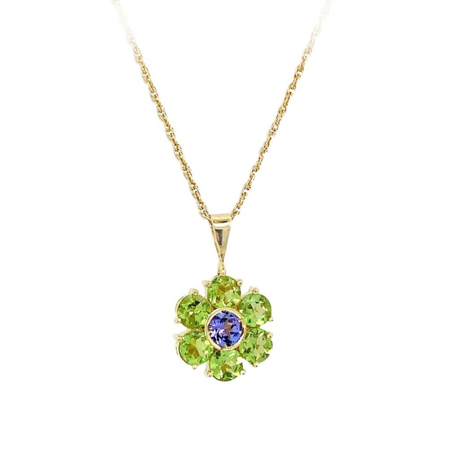 Jewelry ESTATE JEWELRY | Vintage Peridot Flower Pendant