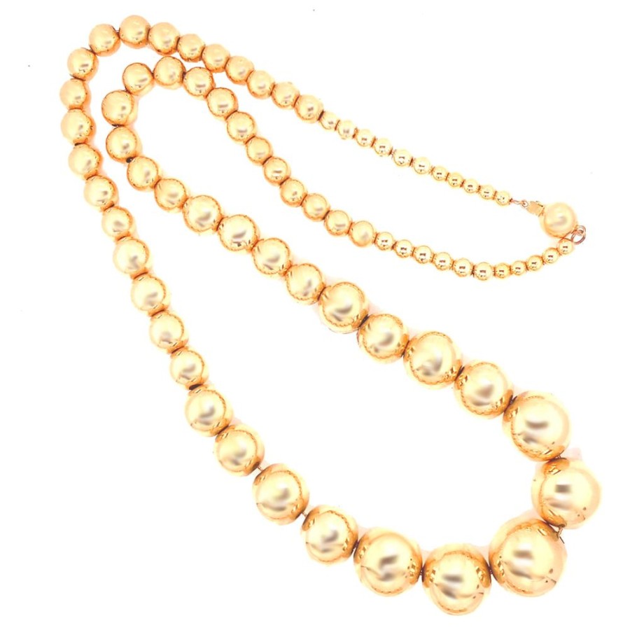 Jewelry ESTATE JEWELRY | Large 27" Vintage Gold Beads