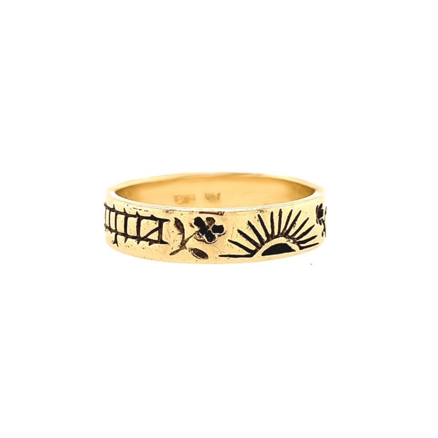 Jewelry ESTATE JEWELRY | Vintage "Sun & Flower" Band